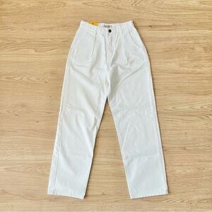 NEW White Cotton High Waist Straight Leg Jeans